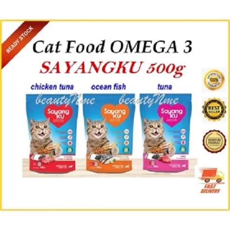 Ready Stock Cat Food Sayangku Ocean Fish Chicken Tuna Tuna Dry Food