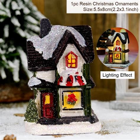 Купить Рождественский деревенский дом, маленький домик из смолы ...