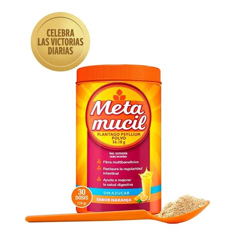 Fibra Natural Metamucil Sabor Naranja 174 G 30 Dosis Walmart