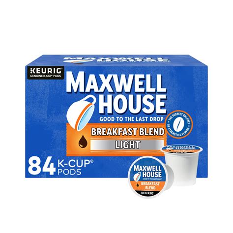 Maxwell House Breakfast Blend Light Roast K Cup Coffee Pods 84 Ct Box