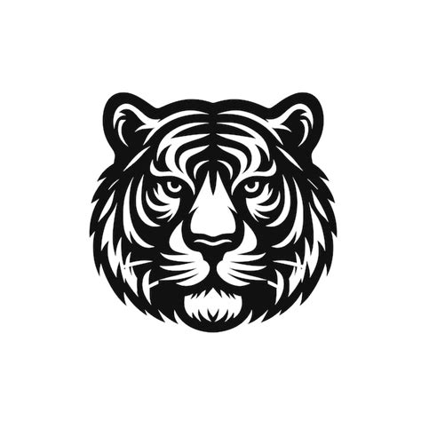 Elegancia Del Logotipo Monocrom Tico De Tiger Stride Vector Premium