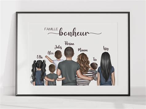 Affiche Portrait De Famille Affiche Personnalis E Famille Pour Un