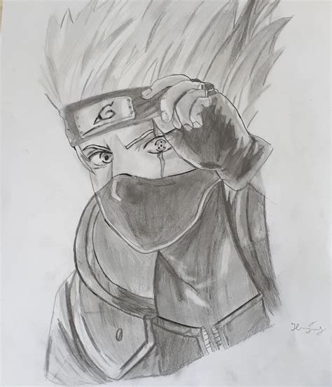 Kakashi drawing i did. Feedback is welcome : r/Naruto