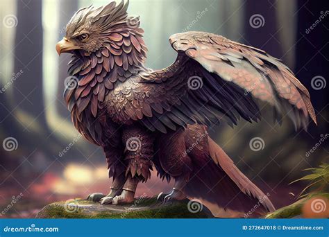 Eagle Lion Hybrid A Fantastic Creature Generative Ai Stock