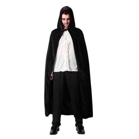 Cape à capuche en velours noir Adulte ATOSA 140 cm Cdiscount