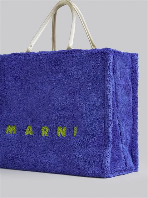 Blue Terry Cloth Tote Bag Marni