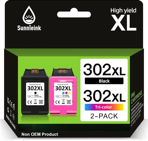 Sunnieink 302 Ink Cartridges Black And Colour 302 Ink Cartridges Xl Replacement For Hp Ink 302