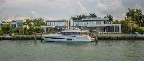 Luxury Yacht And Beautiful Mansion On Star Island 2 Editorial Image