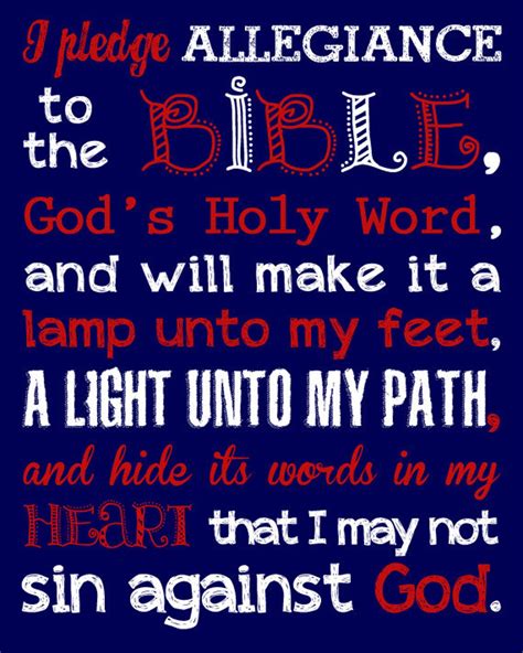 Pledge of Allegiance & Pledge to the Bible. Christian | Etsy