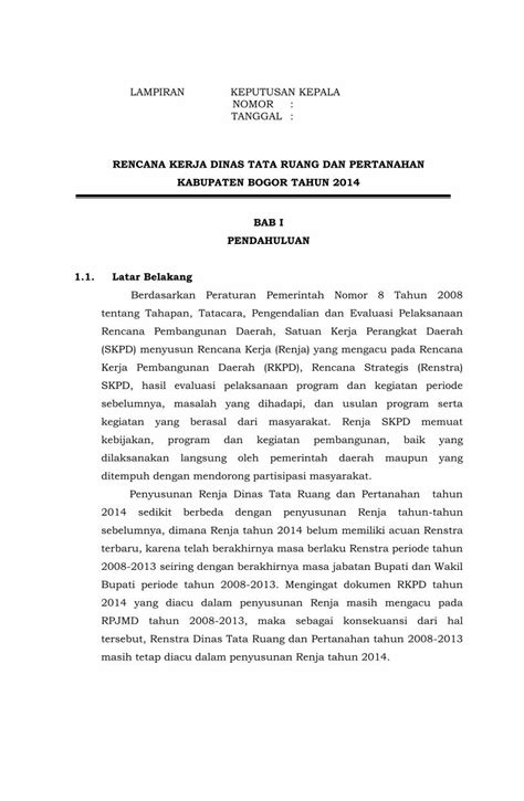 PDF RENCANA KERJA DINAS TATA RUANG DAN Bogorkab Go Id Uploads Images