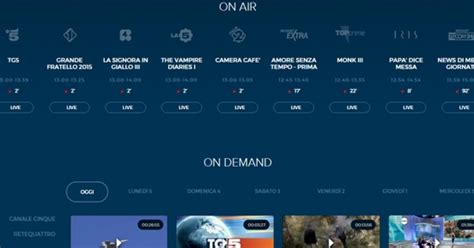 mediaset tutti  canali  diretta  dal sito  dall applicazione