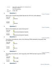 Osh Unit Ii Assessment Grade Docx Course Test Attempt