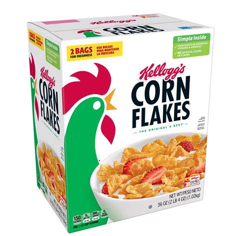 Kellogg S Corn Flakes Breakfast Cereal Original Fat Free Food 2ct