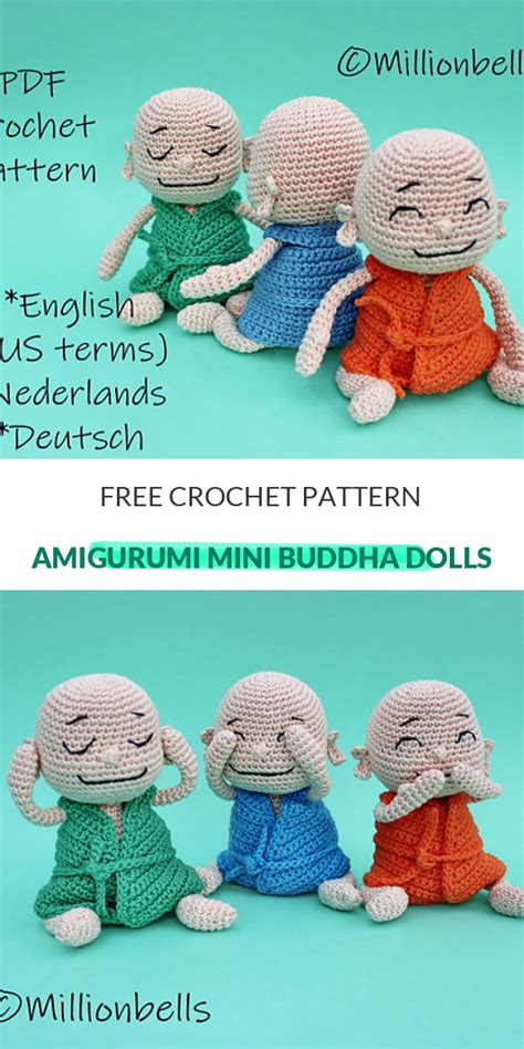 How To Crochet Amigurumi Mini Buddha Dolls Amigurumi Doll Buddha