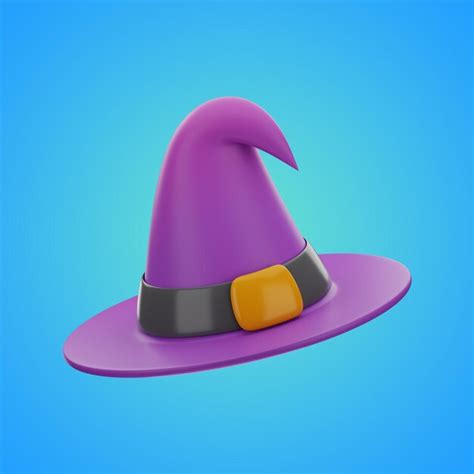 Premium Photo Halloween Witch Hat Icon Set 3d Rendering On Isolated Background