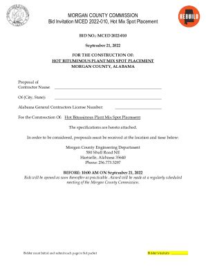 Fillable Online MORGAN COUNTY COMMISSION Fax Email Print PdfFiller