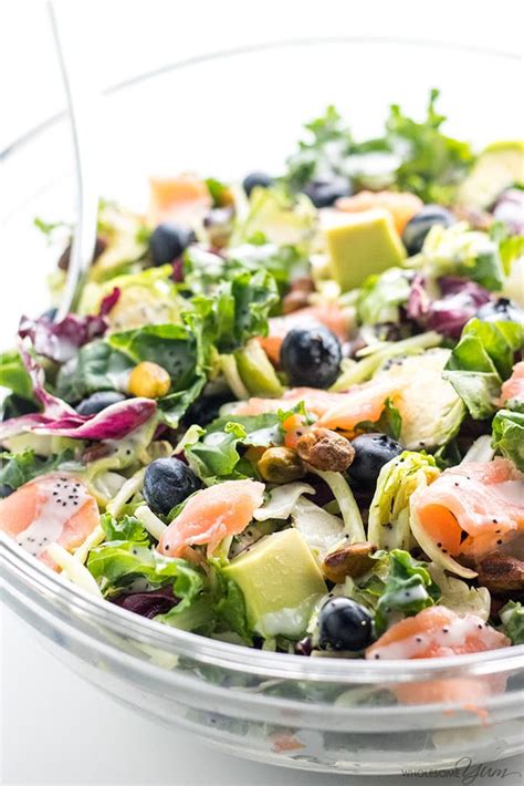 Salmon Kale Superfood Salad Recipe With Creamy Lemon Vinaigrette