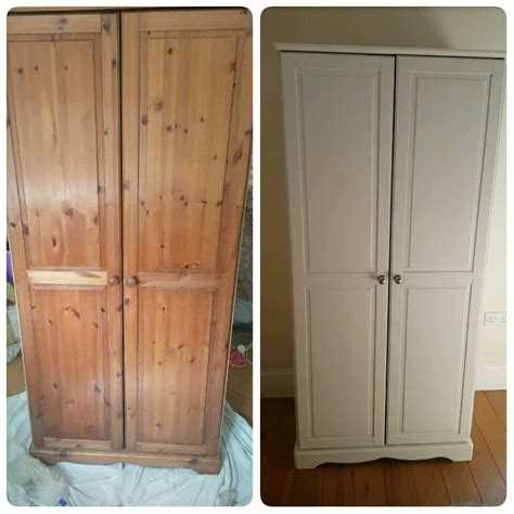 Before And After Upcycled Pine Wardrobe Rust Oleum Satin Furniture