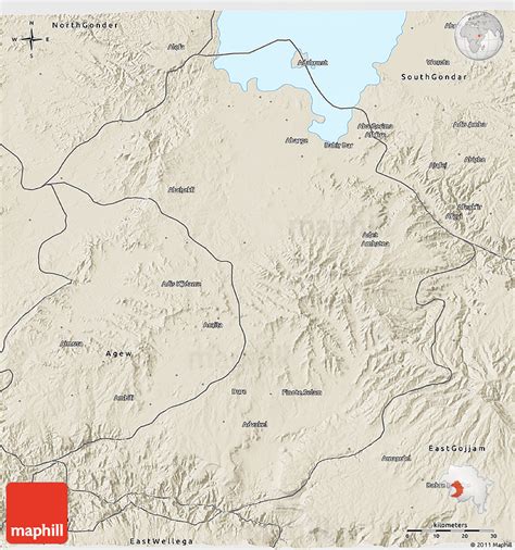 Shaded Relief 3d Map Of West Gojam