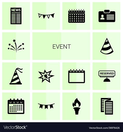 Event Icons Royalty Free Vector Image VectorStock