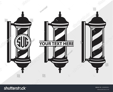 Barbers Pole Monogram Svg Printable Vector Stock Vector Royalty Free