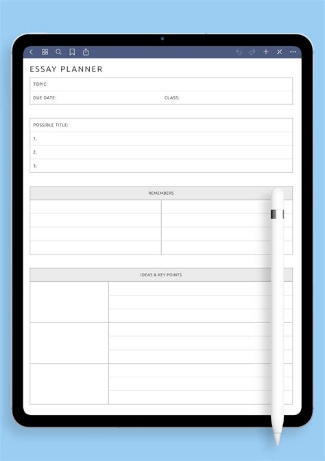 Download Printable Essay Planner Template Pdf