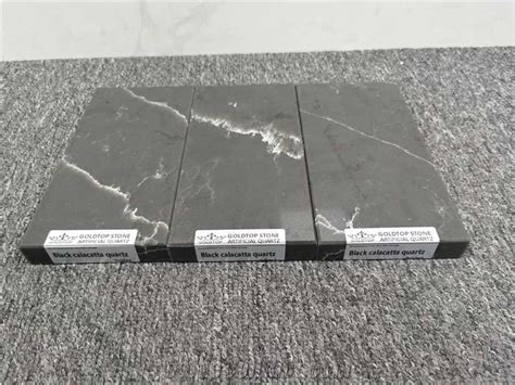 Artificial Black Quartz Calacatta Angelo Quartz Slabs From China