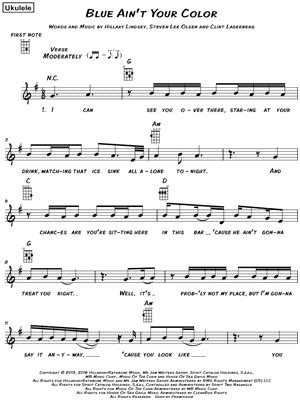 Blue Ain T Your Color Sheet Music Arrangements Available