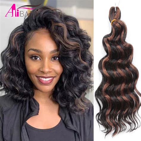 Synthetic Loose Ocean Wave Crochet Hair Wavy Hairstyle For Elegant