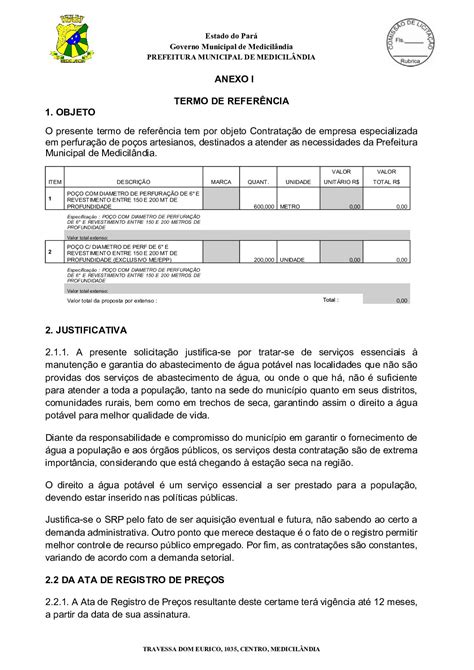 TERMO DE REFERÊNCIA 13 Prefeitura Municipal de Medicilândia