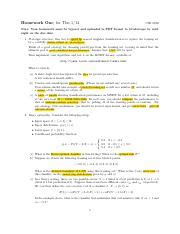 Hw1 Pdf Homework One For Thu 1 14 CSE 250B Note Your Homework Must