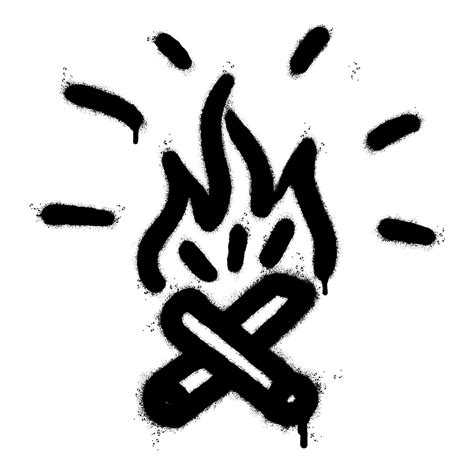 Spray Painted Graffiti camp fire icon Sprayed isolated with a white background. graffiti fire ...