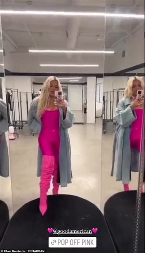 Khloe Kardashian Channels Barbie In A Hot Pink Bodysuit From Her Good American Line After