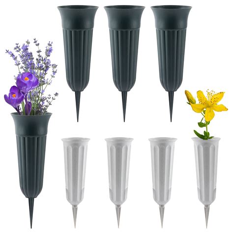 Buy 8 Pack Cemetery Vases With Spikes 2 Sizes Of Plastic Flower Holder