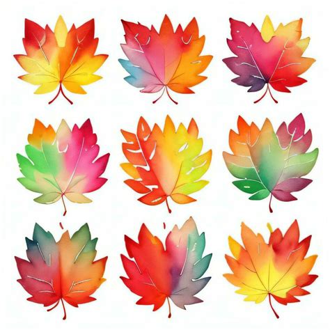 Watercolor Fall Leaves Clipart 29999403 Stock Photo at Vecteezy