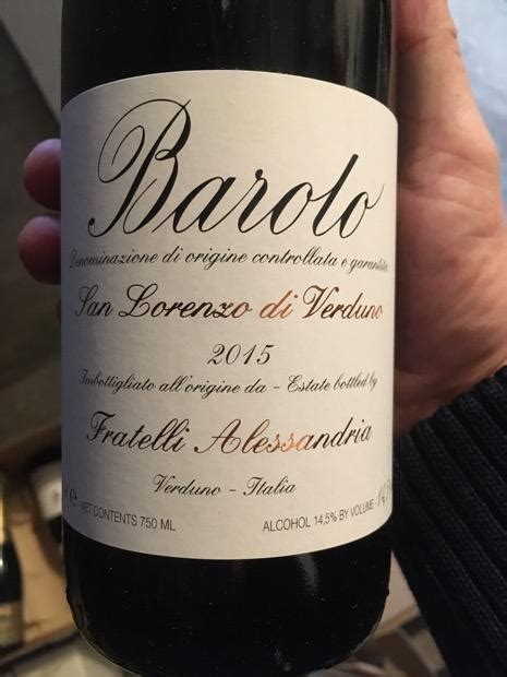 2015 Fratelli Alessandria Barolo San Lorenzo Di Verduno Italy