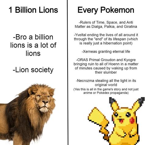 Billion Lions Vs Of Every Pokemon My Own Thoughts Fandom