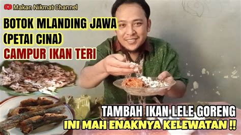 BOTOK MLANDING JAWA PETAI CINA CAMPUR IKAN TERI DAN IKAN LELE GORENG