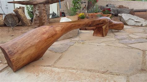 mesquite log bench - Furniture - The Patriot Woodworker