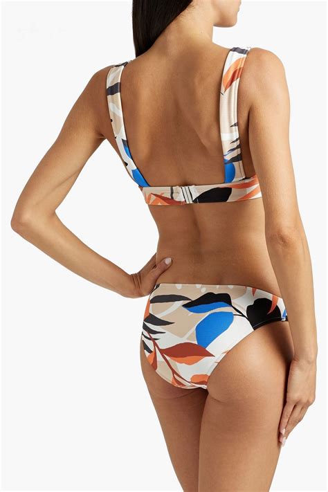 Seafolly Printed Ribbed Low Rise Bikini Briefs The Outnet