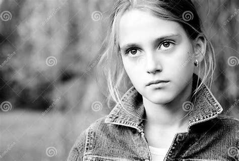 Sad Little Girl With Big Eyes Stock Image Image Of Child Girl 31263135