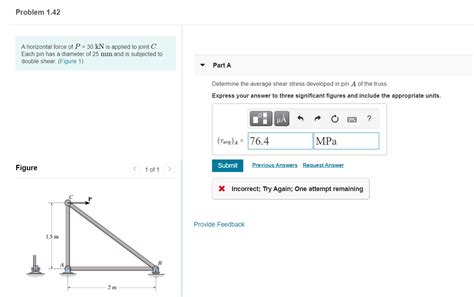 Solved Problem 1.42 A horizontal force of P = 30 kN is | Chegg.com 