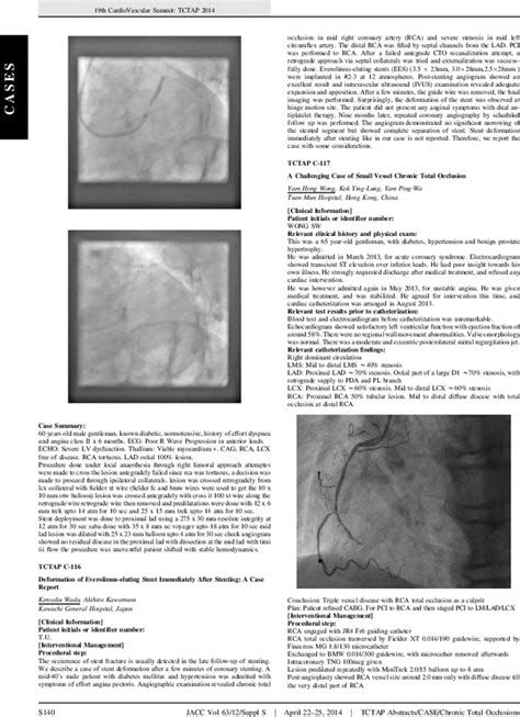 Tctap C A Challenging Case Of Small Vessel Chronic Total Occlusion