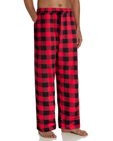 Alimens And Gentle Mens Heavyweight Red Plaid Flannel Pajama Pants 100