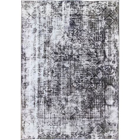 Distressed Vintage Persian Rug with Modern Design in Shades of Gray and ...