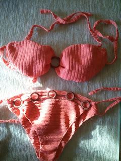Bikinis De Crochet Coren Bikini Color Coral Mujer