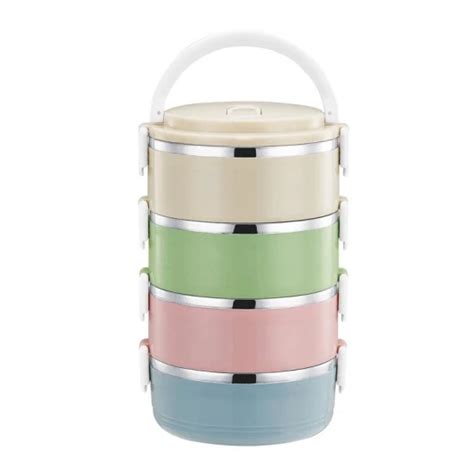 Tiffin Carrier Lunch Box Stainless Steel Insulated Compartment Lunch Container For Hot Food