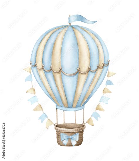 Blue Hot Air Balloon Clipart Clipart Library