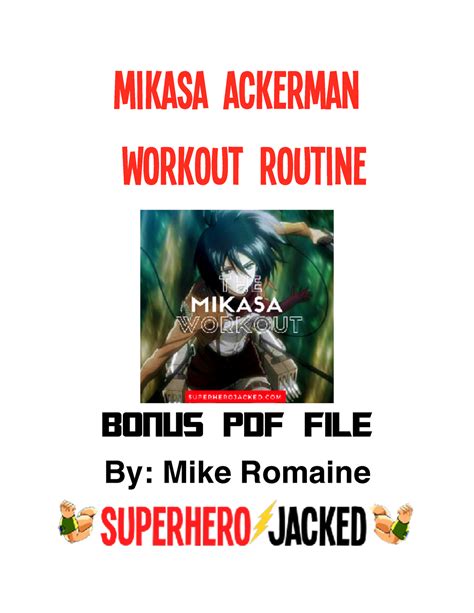 Mikasa Ackerman Workout Pdf Mikasa Ackerman Workout Routine Bonus Pdf