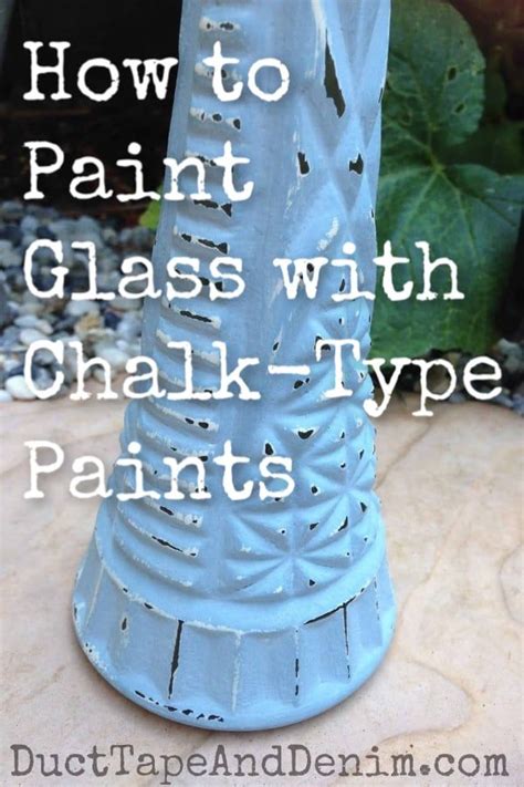 A Blue Vase With Text Overlay How To Paint Glass With Chalk Type Paints